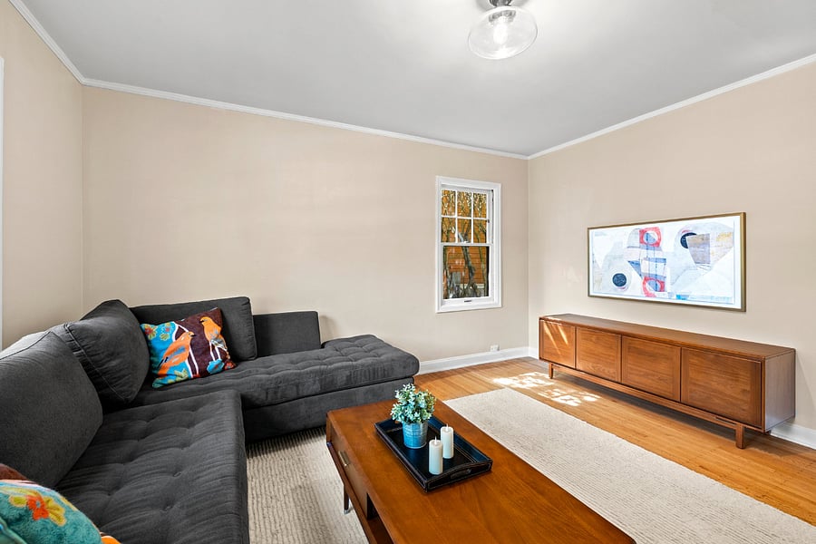 Cozy up for movie night in the 'den'. Having a dedicated TV room frees the living room for conversation and games.