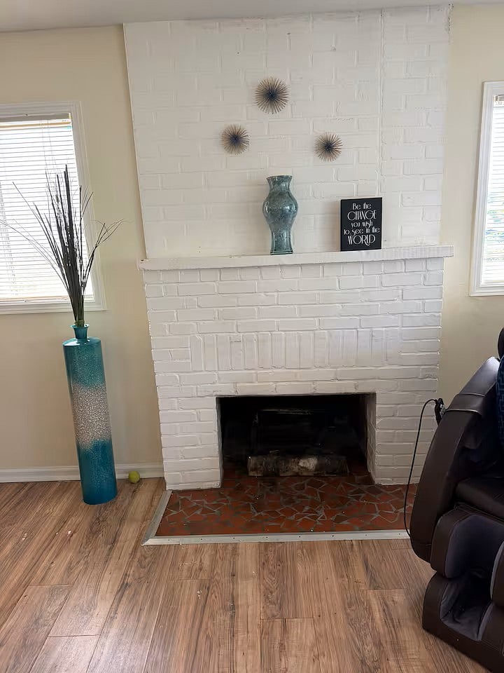 Fireplace always pretty to look at its more decor here in Florida although probably two days a year could be used lol