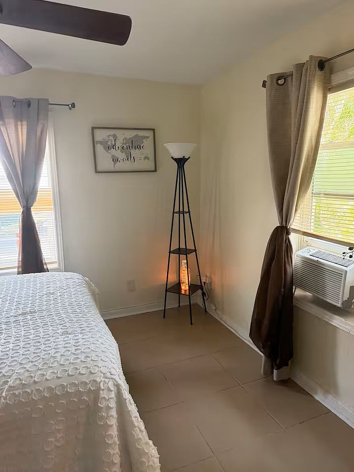 Center Queen Bedroom personal A/C unit modern decor