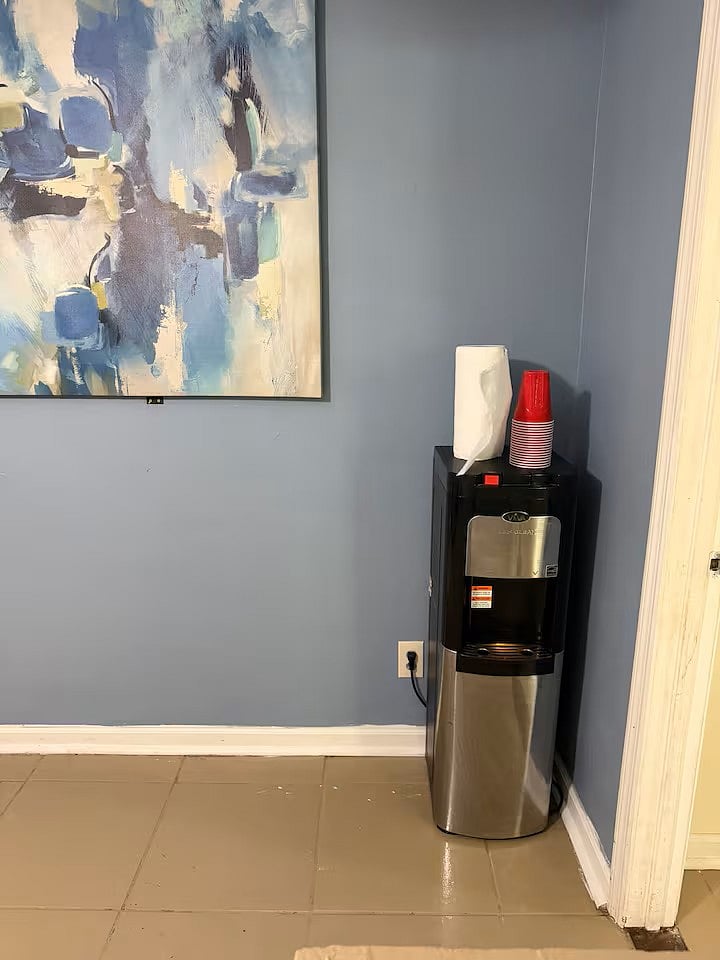 Purified water in full kitchen