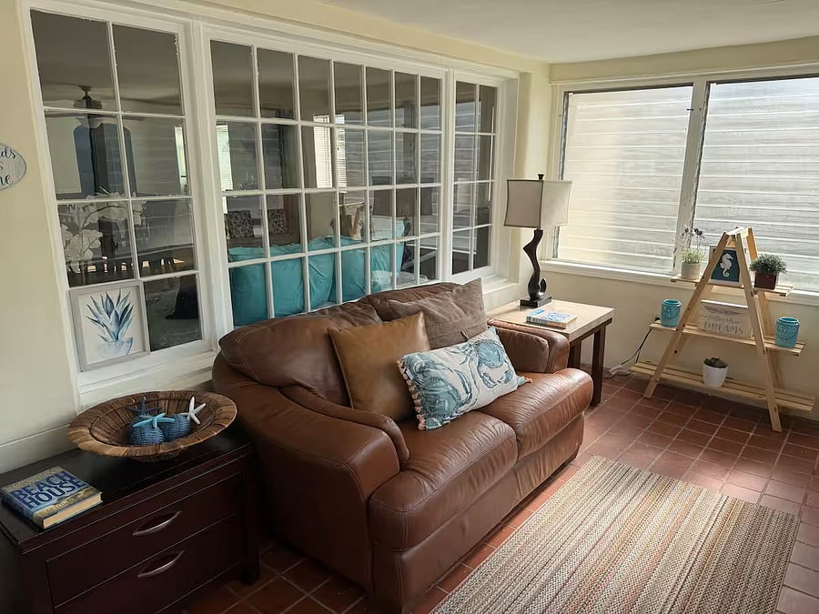 Sun Room Entryway and relaxing chillax area
