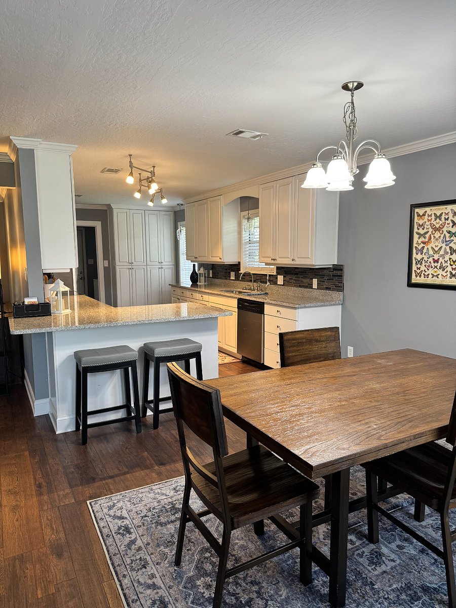 Kitchen with barstools
