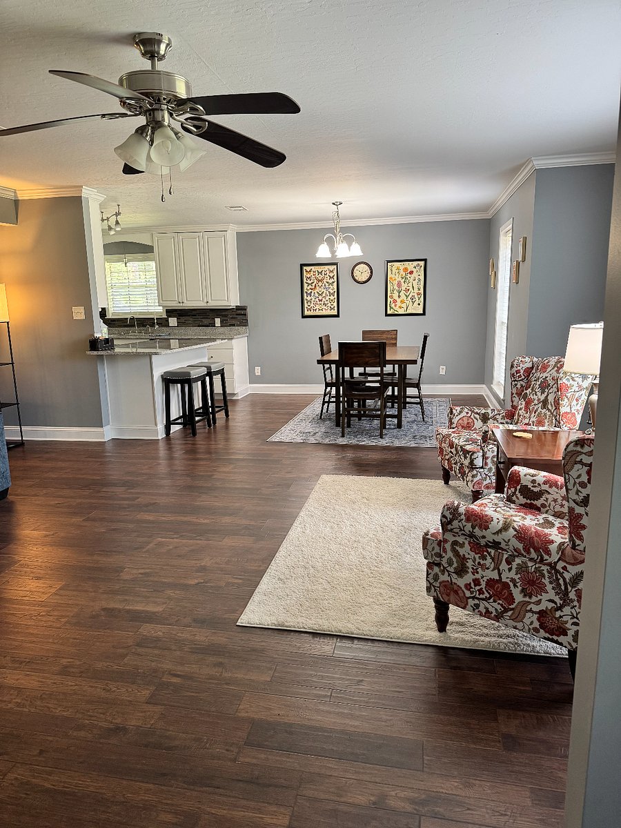 Reading area; view of dining room