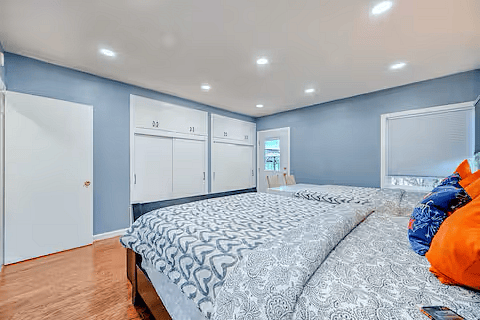 Bedroom 1 - comfortable and spacious, each room has a portable air conditioner