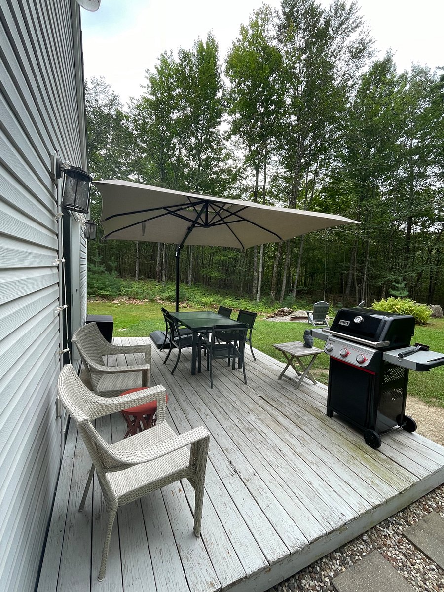 Deck, including gas grill. 