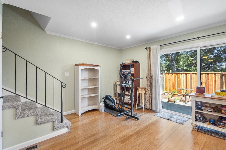 Shared in-home gym area and equipment