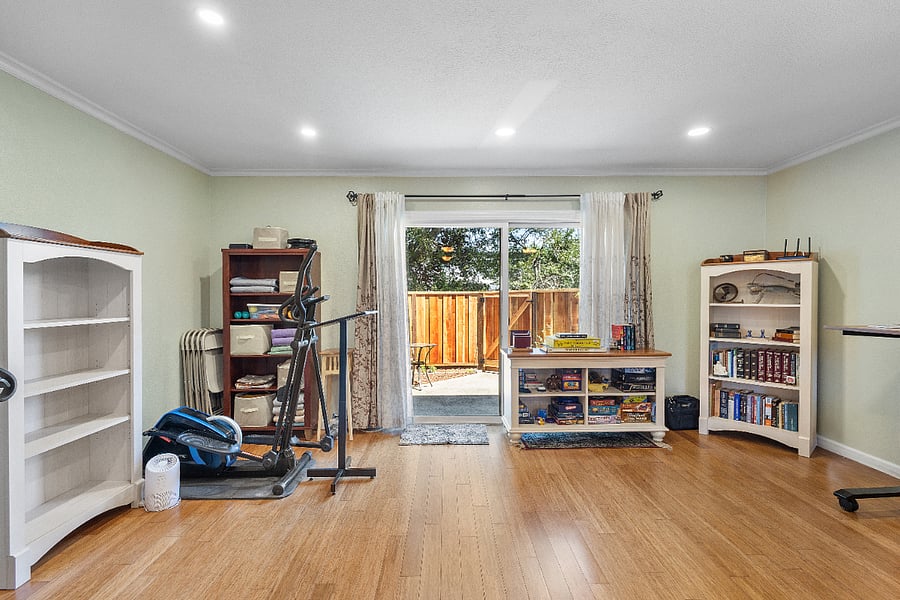 Shared in-home gym area and equipment