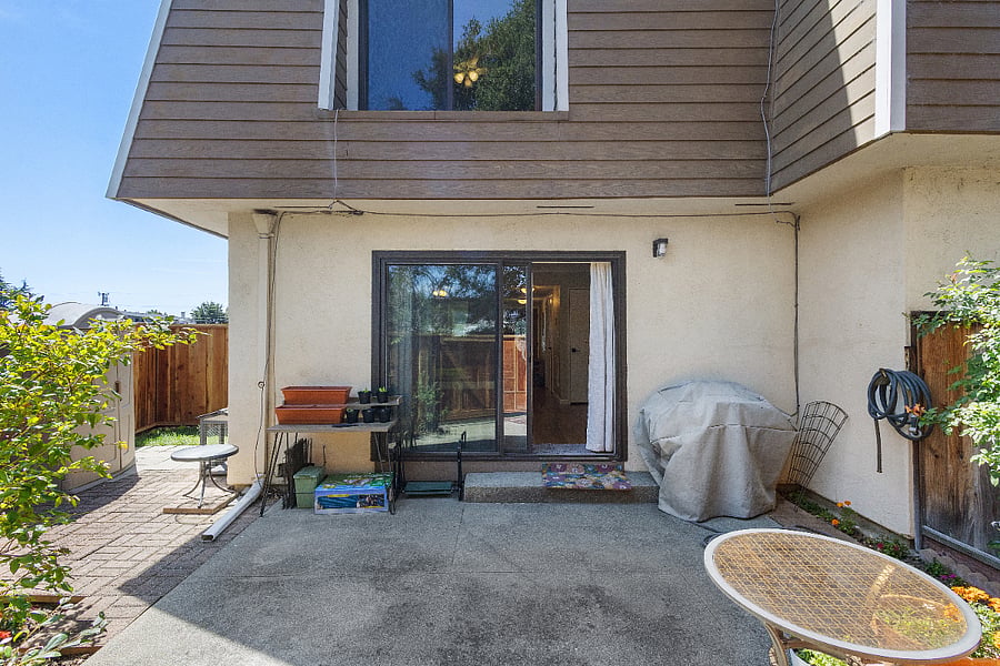 Enclosed shared patio garden