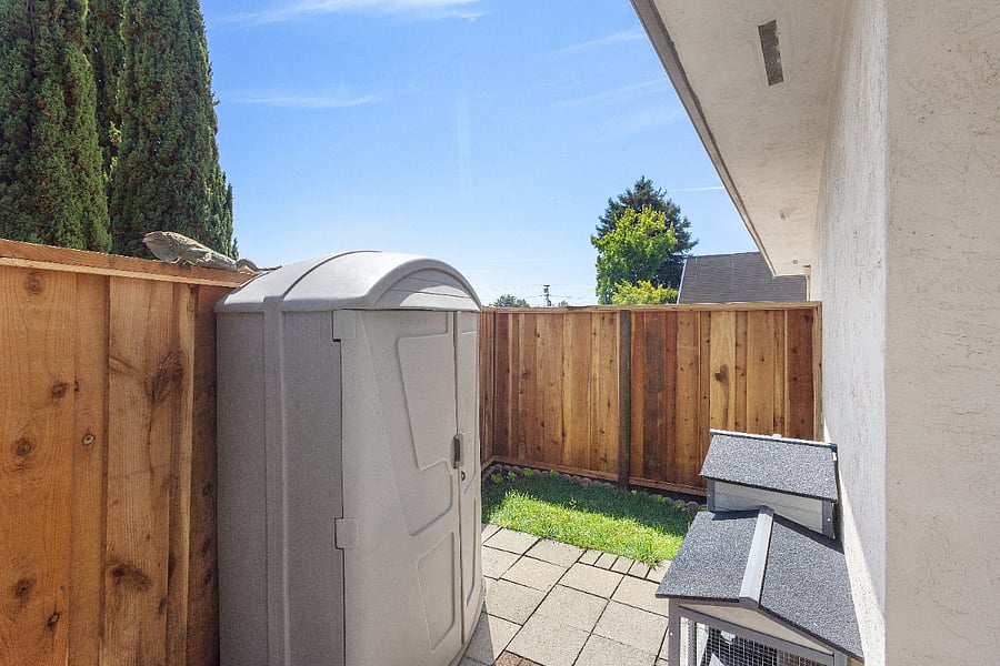 Enclosed shared patio garden