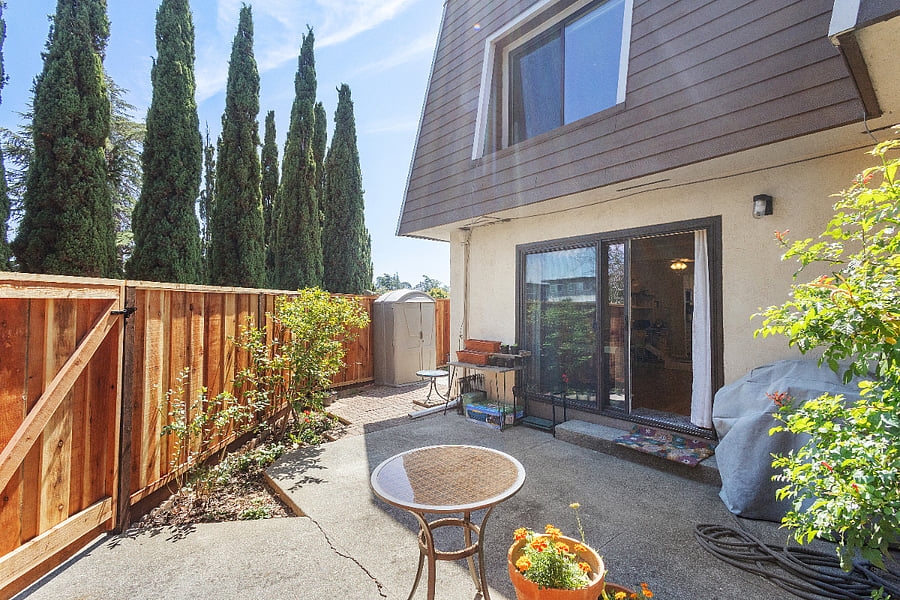 Enclosed shared patio garden