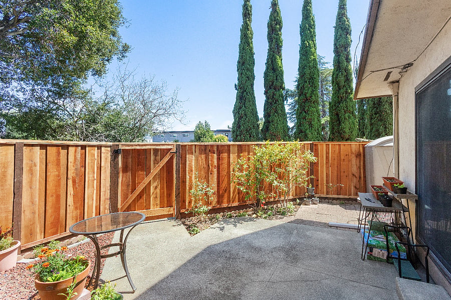 Enclosed shared patio garden