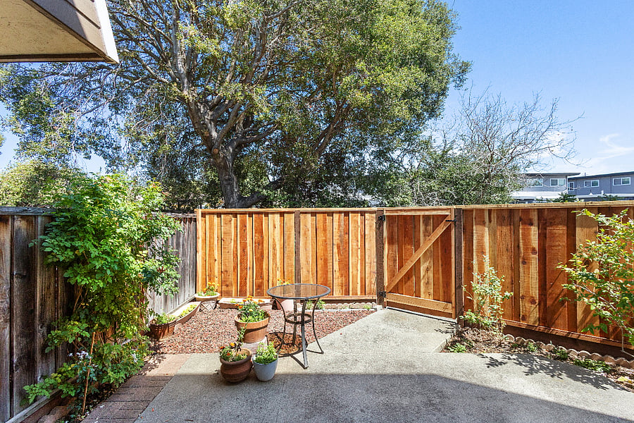 Enclosed shared patio garden
