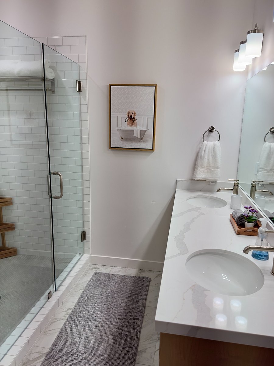 Master bathroom with walk-in closet