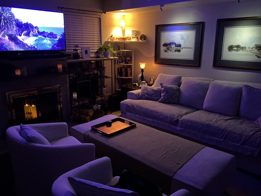 Fireplace and spot lights