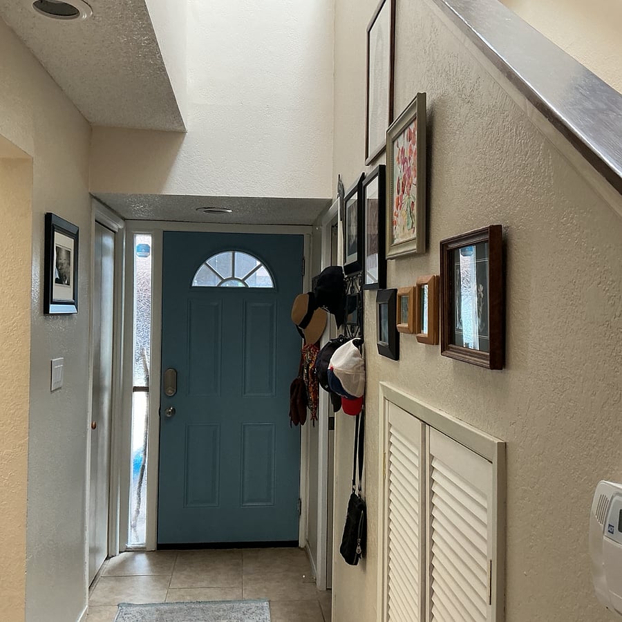 Entryway with half bath