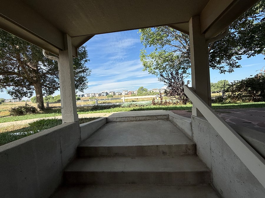 View from private entrance
