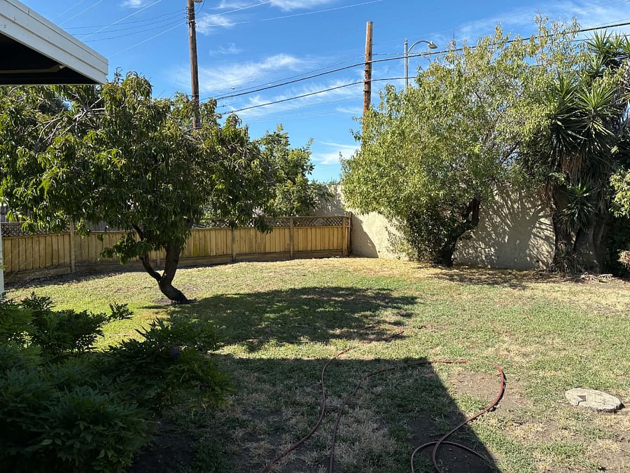 Real good size backyard fenced in