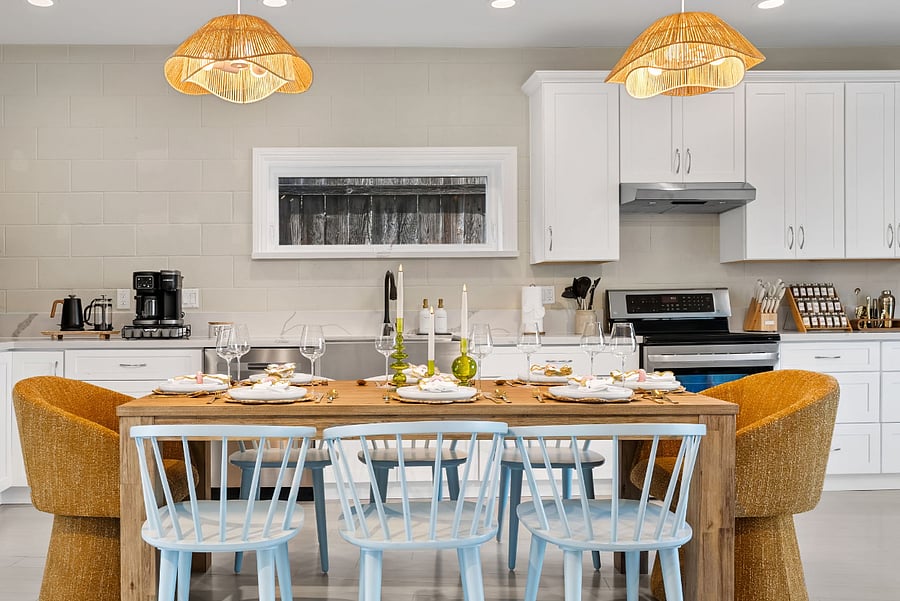 Fully equipped kitchen and dining area for comfortable extended days.
