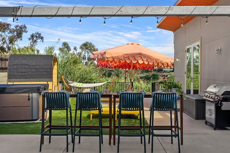 Outdoor bar seating - perfect for dining or relaxing.