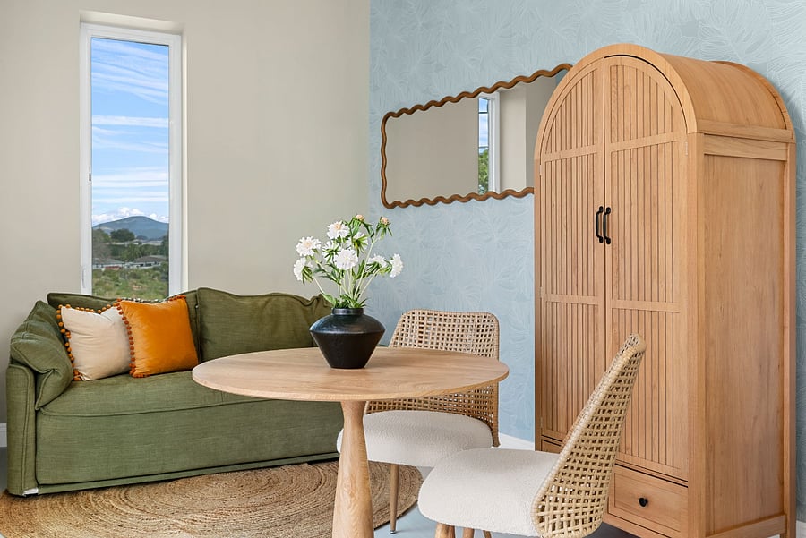 Private sitting area inside the detached casita.