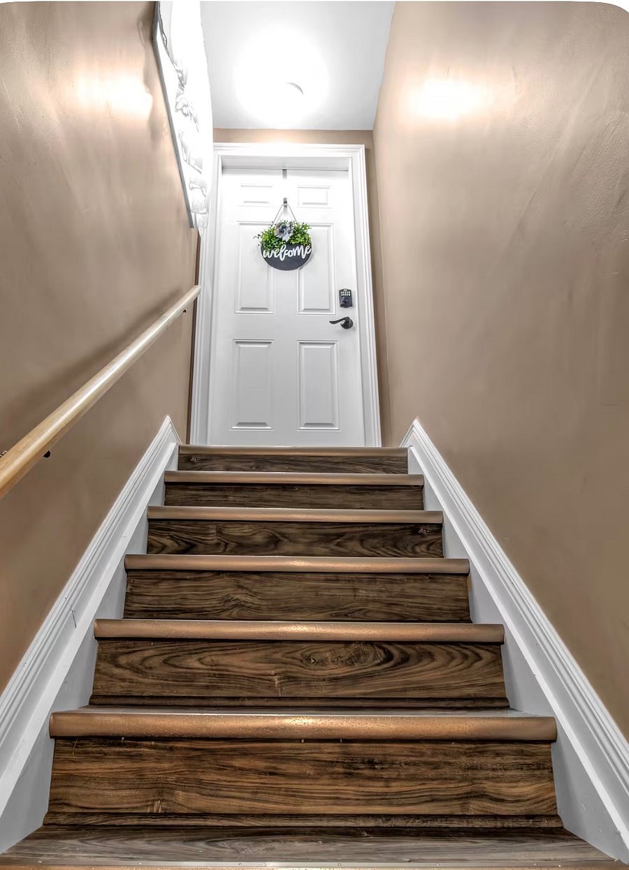 Stairs to the upstairs apartment 