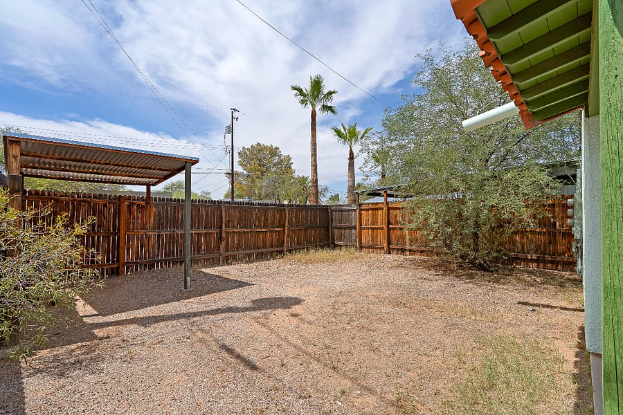 Completely private back yard.