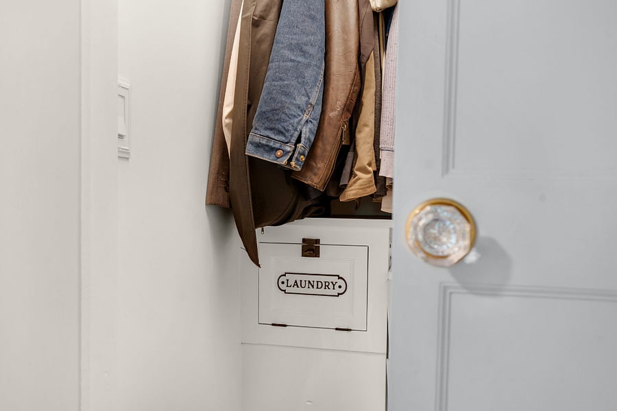 Both bedrooms have laundry shoots so you won't be hauling laundry into the basement.
