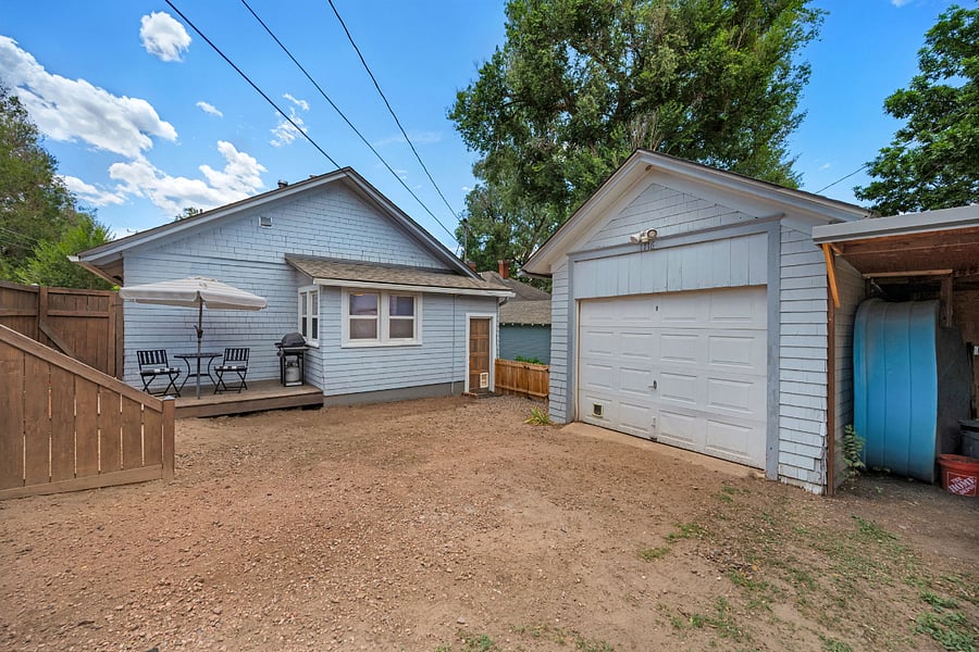 This portion of the backyard is great for off-street parking (outside) or for small animals to play. There is a small animal door in the backroom.