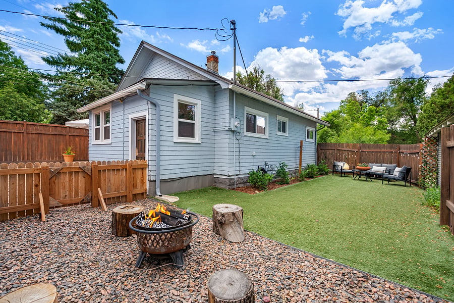 Faux turf means a green backyard with no maintenance!