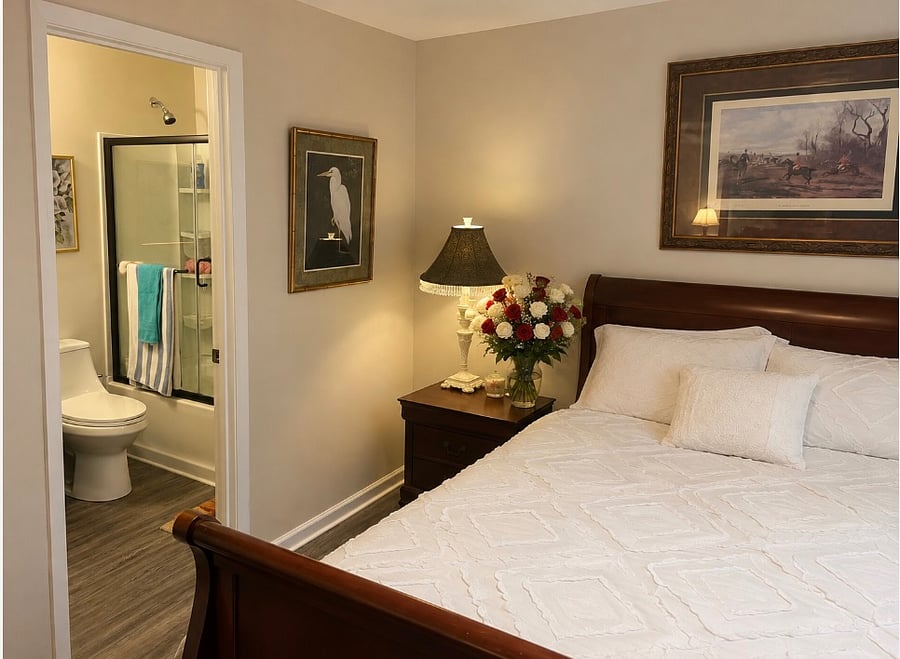 Tenant room and private bathroom entrance.
