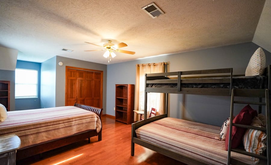 bedroom 3, queen bed with bunk bed (twin and full)
