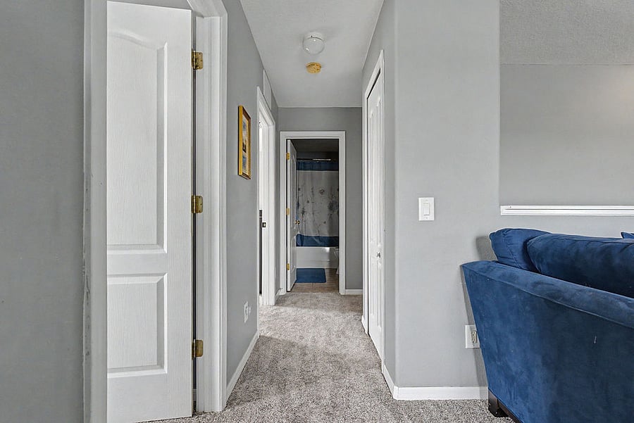 Hallway into 2 bedrooms (next to the loft)
