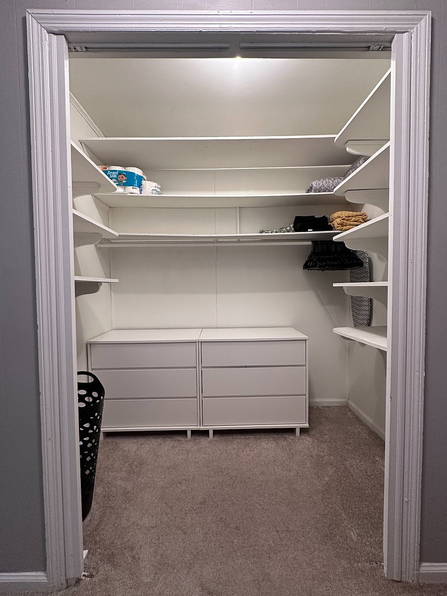 Walk-in closet for primary bedroom