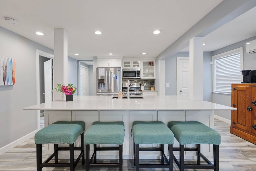 Kitchen island for gathering and also a great work spot!