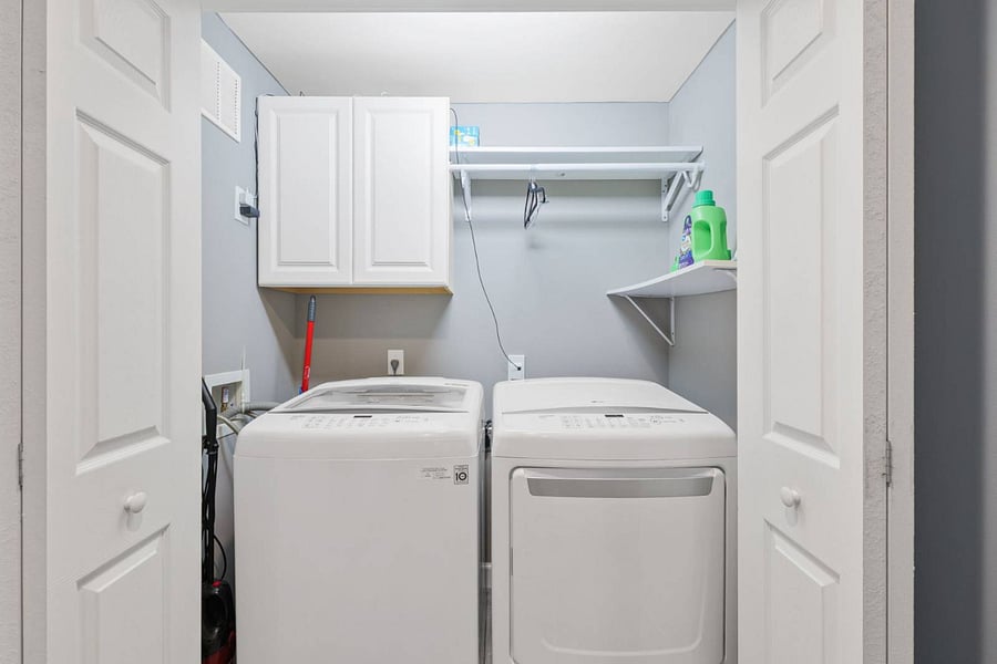 Large capacity washer and dryer.  
