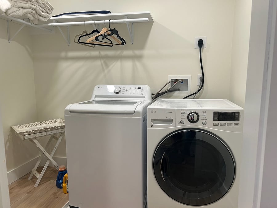 Laundry located in studio closet