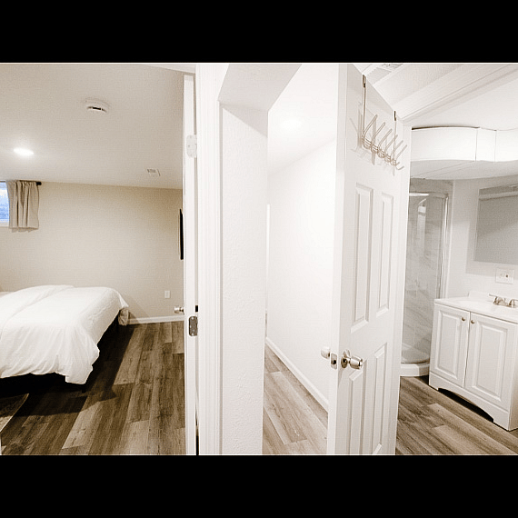 Basement BR has it's own bath across the hall