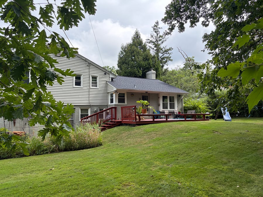 Back yard facing woods to relax, read or watch the deer roam.