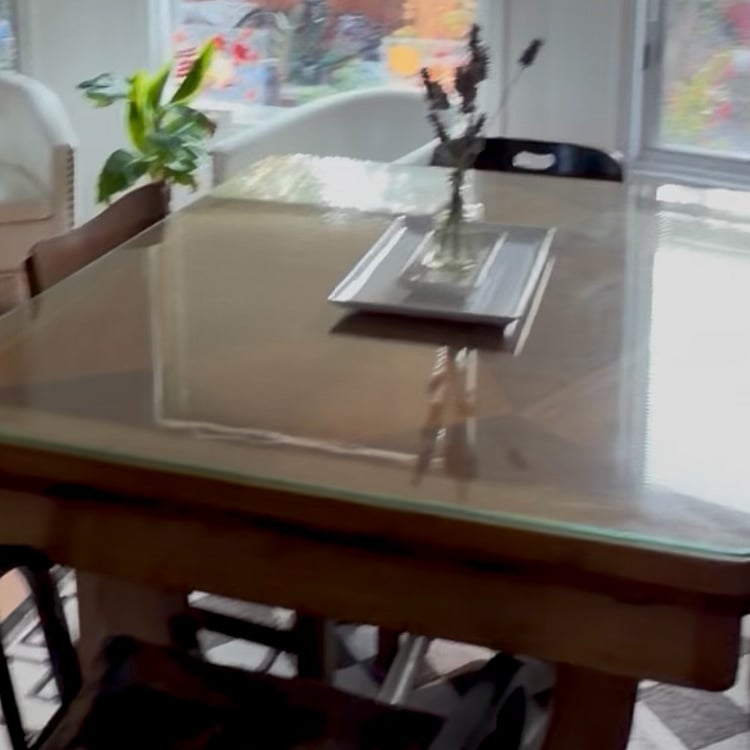 French dining table in the comfortable living area