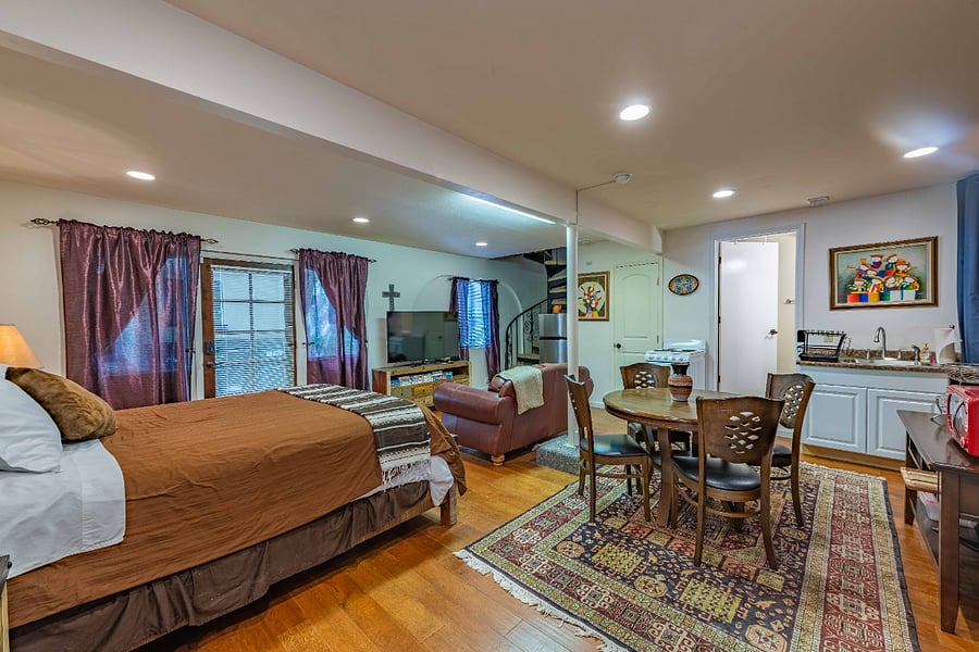 Mexican Casita I - Studio with queen bed with sleeping/dining/living areas along with kitchenette