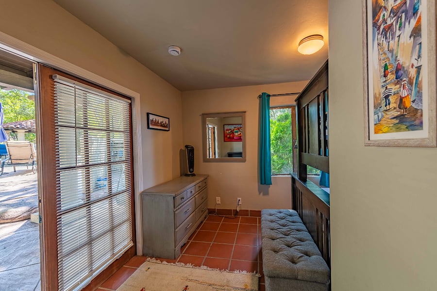 Mexican Casita II - separate building with a twin over full bed and full bath with single vanity and stand-up shower