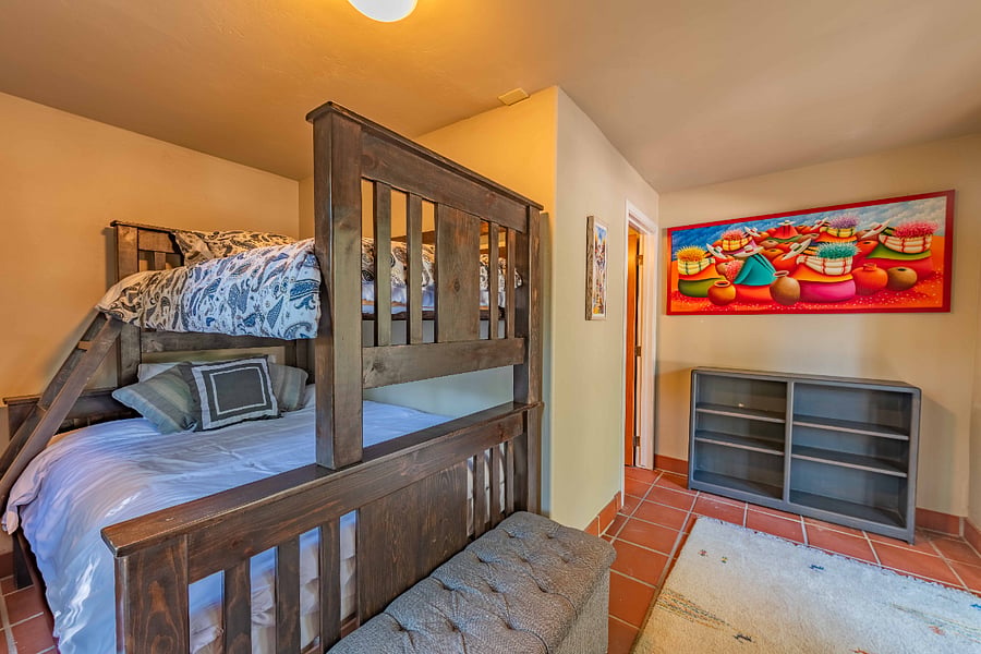 Mexican Casita II - separate building with a twin over full bed and full bath with single vanity and stand-up shower