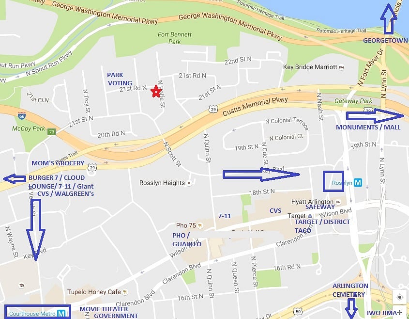 Map of Neighborhood (Property is red Star)