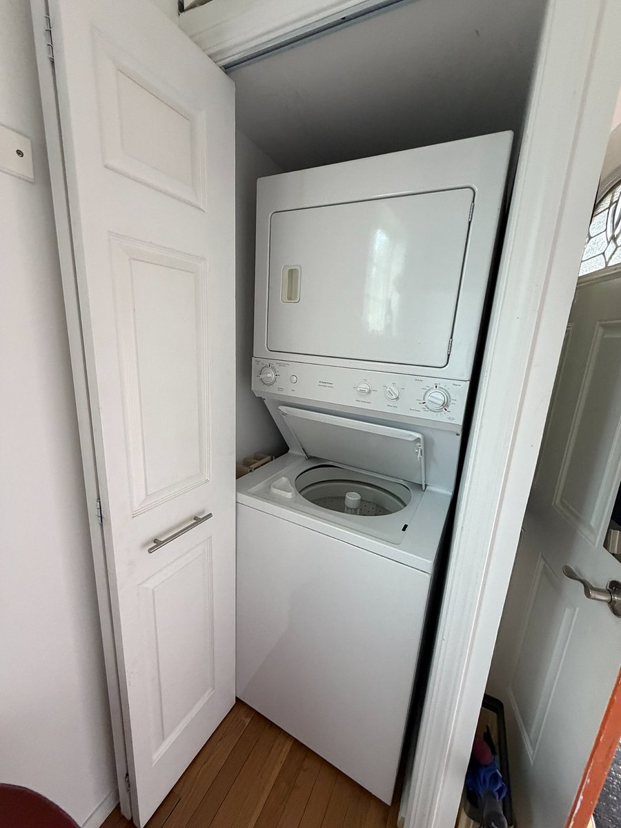 Private in-unit stacked washer and dryer