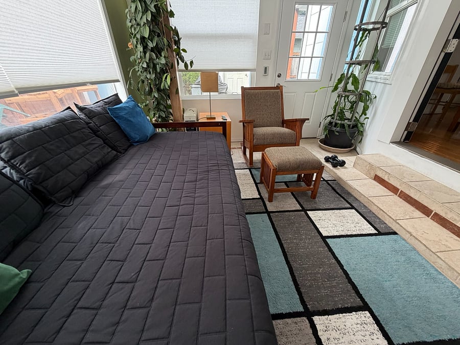 Bedroom 2 (Sun Room) twin daybed with mobile twin trundle