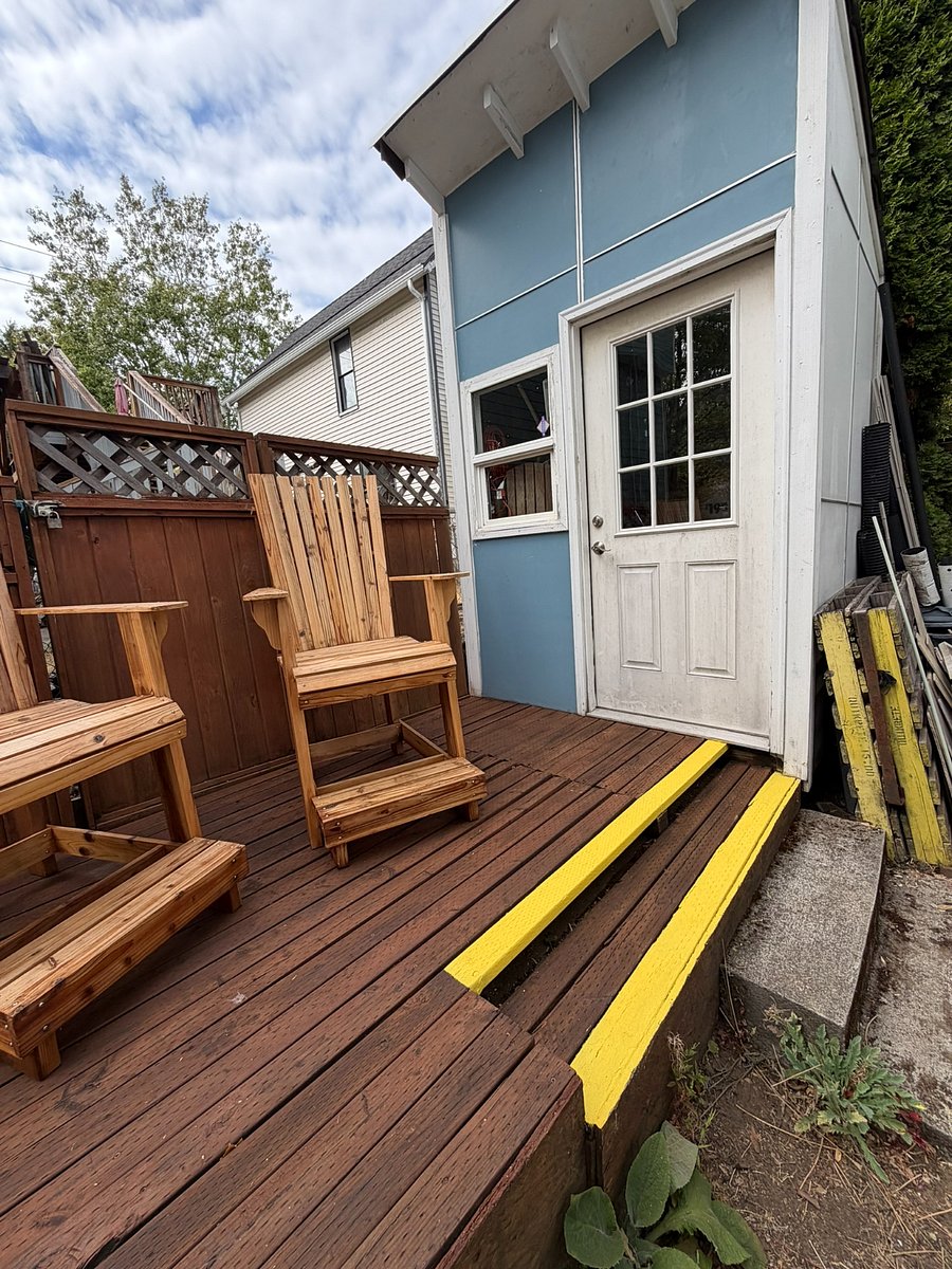 Private rear deck and Marion House rear entrance