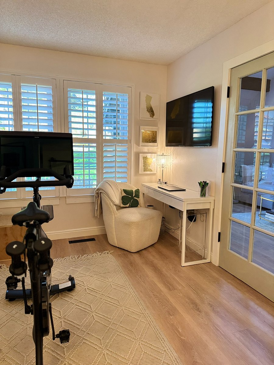 Accomplish your best work in the main-level office, featuring a dedicated desk, high-speed Wi-Fi, and a Smart TVthen pivot to a workout on the Peloton bike just steps away.