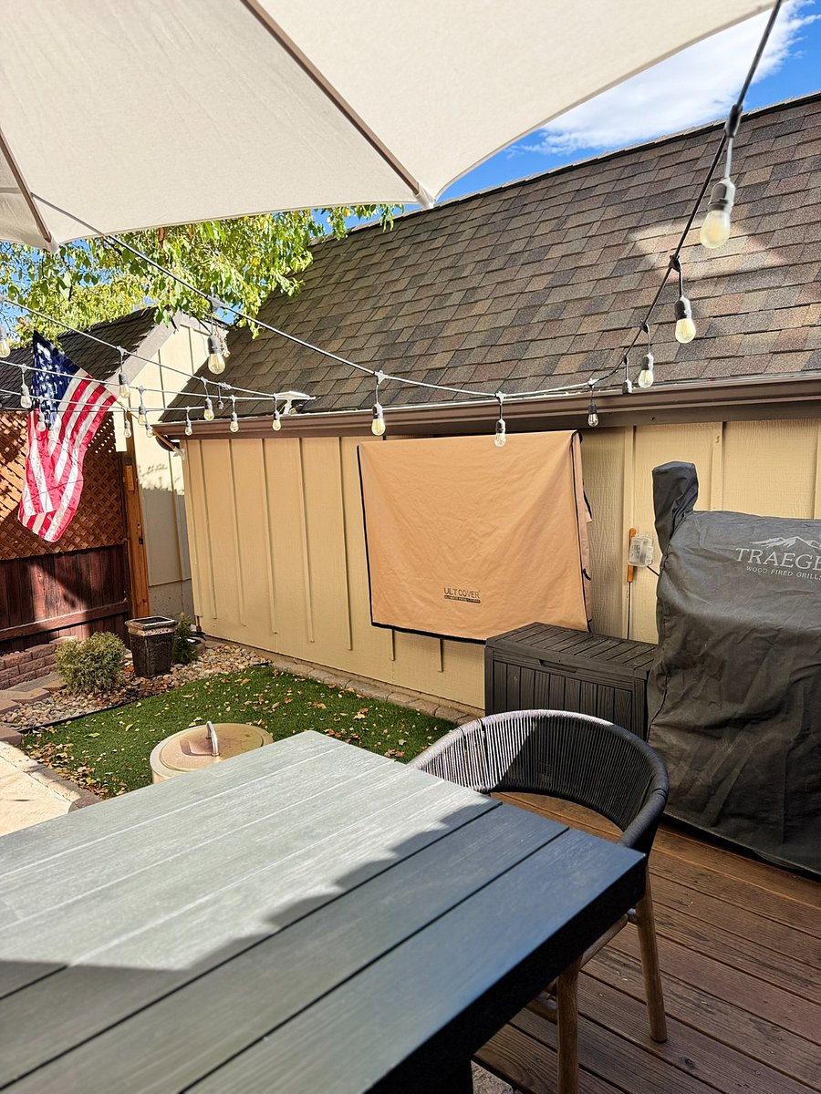 Outdoor TV in backyard