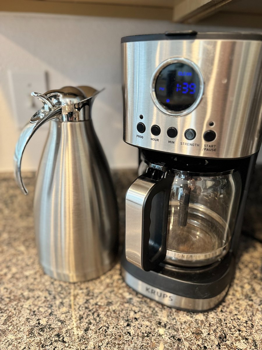 Drip coffee maker and "room service" carafe