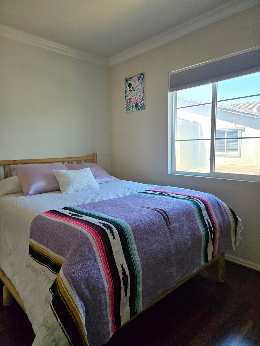 Master bedroom with TV and 2 closets